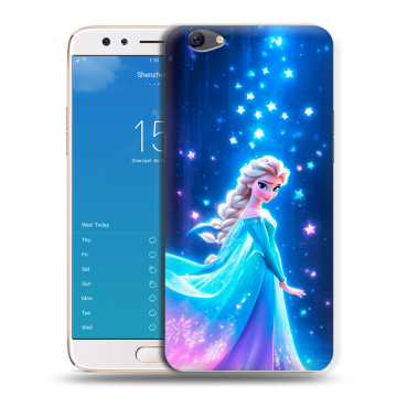Силиконовый чехол на OPPO F3 Plus с принтом Холодное сердце Frozen