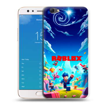 Силиконовый чехол на OPPO F3 Plus с принтом Roblox Роблокс