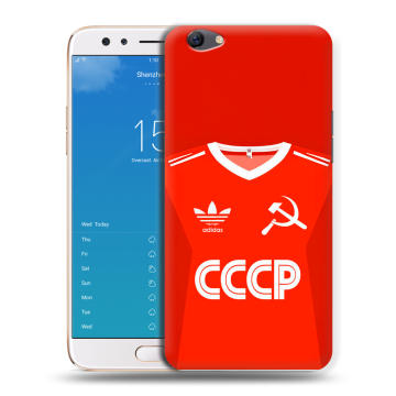 Силиконовый чехол на OPPO F3 Plus с принтом Флаг Герб СССР Силиконовый чехол на OPPO F3 Plus с принтом Флаг Герб СССР