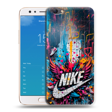 Силиконовый чехол на OPPO F3 Plus с принтом Nike Найк