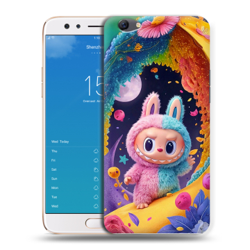 Силиконовый чехол на OPPO F3 Plus с принтом Labubu Лабубу