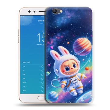 Силиконовый чехол на OPPO F3 Plus с принтом Labubu Лабубу