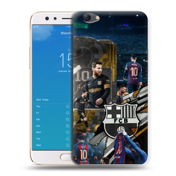 Силиконовый чехол на OPPO F3 Plus с принтом Messi Barcelona