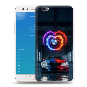 Силиконовый чехол на OPPO F3 Plus с принтом BMW БМВ