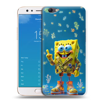 Силиконовый чехол на OPPO F3 Plus с принтом Спанч боб Спанчбоб