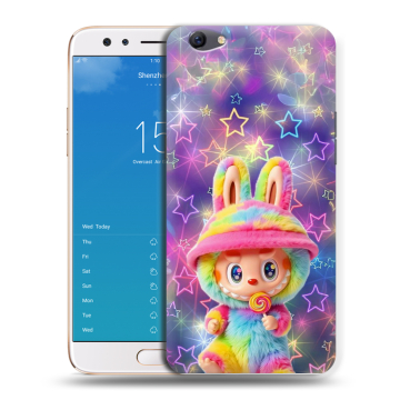 Силиконовый чехол на OPPO F3 Plus с принтом Labubu Лабубу
