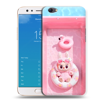 Силиконовый чехол на OPPO F3 Plus с принтом Labubu Лабубу
