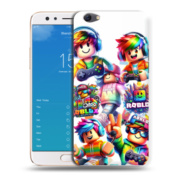 Силиконовый чехол на OPPO F3 Plus с принтом Roblox Роблокс