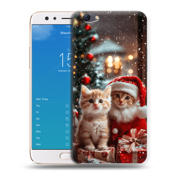 Силиконовый чехол на OPPO F3 Plus с принтом Новый год