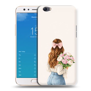 Силиконовый чехол на OPPO F3 Plus с принтом женский