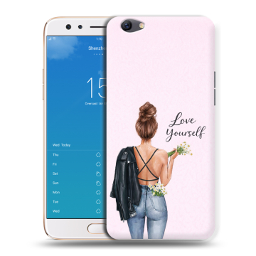 Силиконовый чехол на OPPO F3 Plus с принтом женский