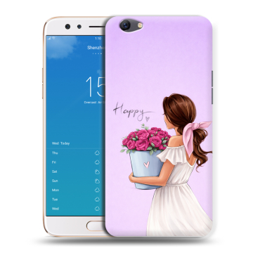 Силиконовый чехол на OPPO F3 Plus с принтом женский