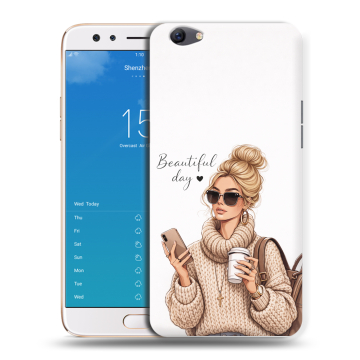 Силиконовый чехол на OPPO F3 Plus с принтом женский