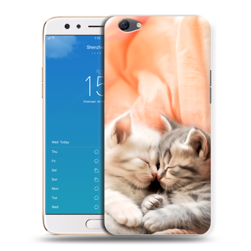Силиконовый чехол на OPPO F3 Plus с принтом Котята Силиконовый чехол на OPPO F3 Plus с принтом Котята