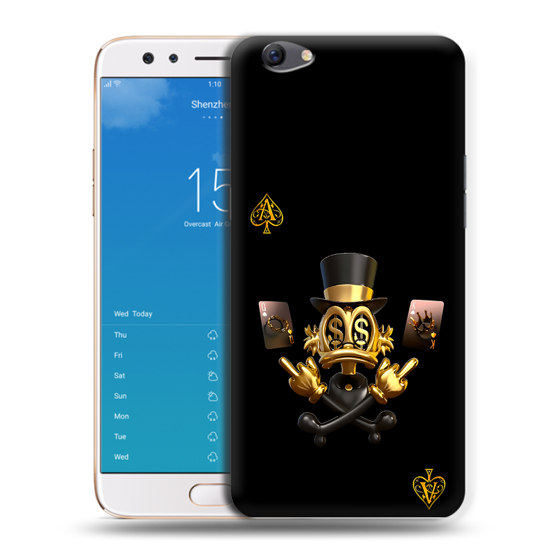 Силиконовый чехол на OPPO F3 Plus с принтом Золотой скрудж макдак Силиконовый чехол на OPPO F3 Plus с принтом Золотой скрудж макдак