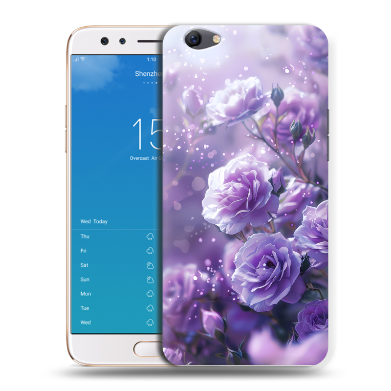 Пластиковый чехол на OPPO F3 Plus с принтом Розы цветы Пластиковый чехол на OPPO F3 Plus с принтом Розы цветы