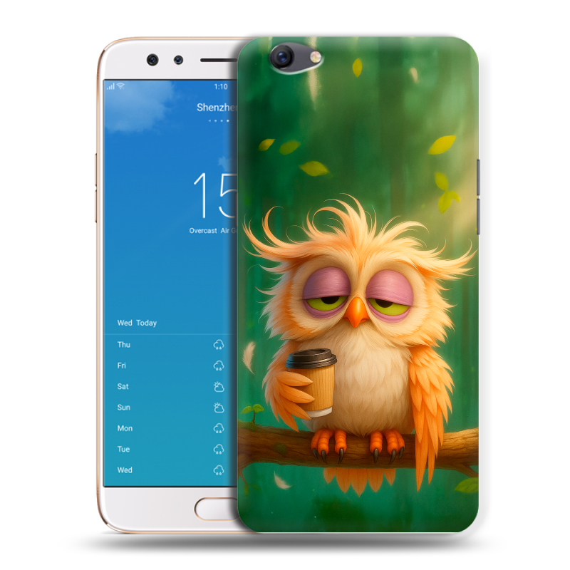 Силиконовый чехол на OPPO F3 Plus с принтом сова Силиконовый чехол на OPPO F3 Plus с принтом сова