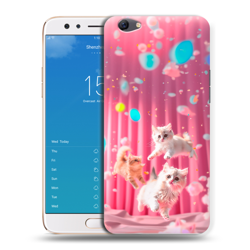 Пластиковый чехол на OPPO F3 Plus с принтом милые котики Пластиковый чехол на OPPO F3 Plus с принтом милые котики