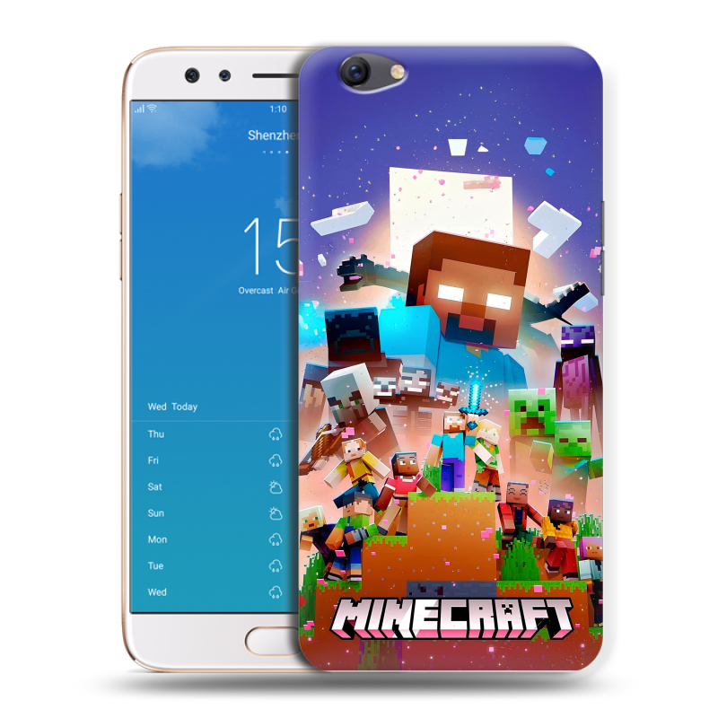 Пластиковый чехол на OPPO F3 Plus с принтом Майнкрафт Minecraft Пластиковый чехол на OPPO F3 Plus с принтом Майнкрафт Minecraft