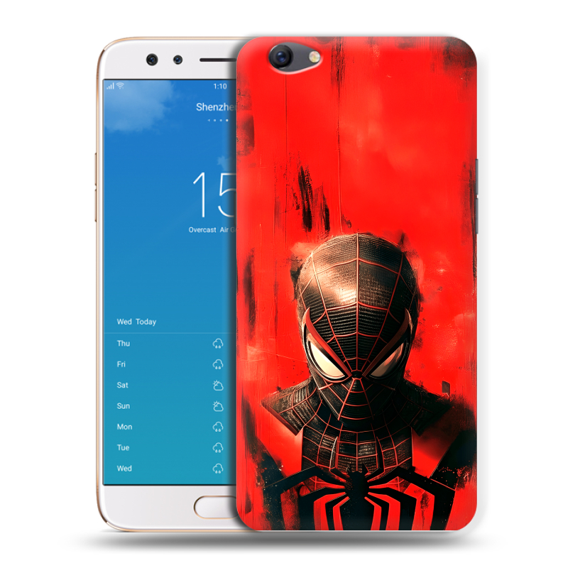 Пластиковый чехол на OPPO F3 Plus с принтом человек паук spiderman Пластиковый чехол на OPPO F3 Plus с принтом человек паук spiderman