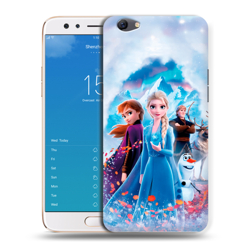Силиконовый чехол на OPPO F3 Plus с принтом Холодное сердце Frozen Силиконовый чехол на OPPO F3 Plus с принтом Холодное сердце Frozen