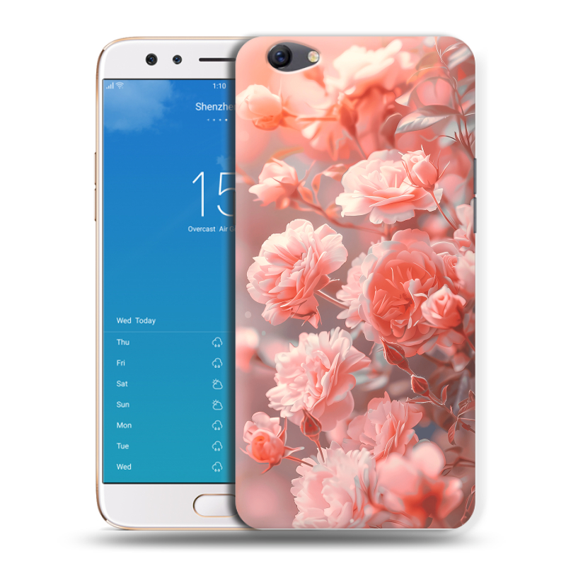Пластиковый чехол на OPPO F3 Plus с принтом Розы цветы Пластиковый чехол на OPPO F3 Plus с принтом Розы цветы