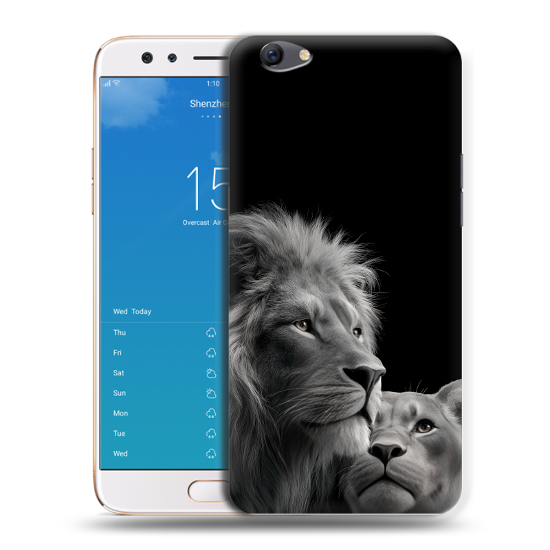 Силиконовый чехол на OPPO F3 Plus с принтом Лев кошки Силиконовый чехол на OPPO F3 Plus с принтом Лев кошки