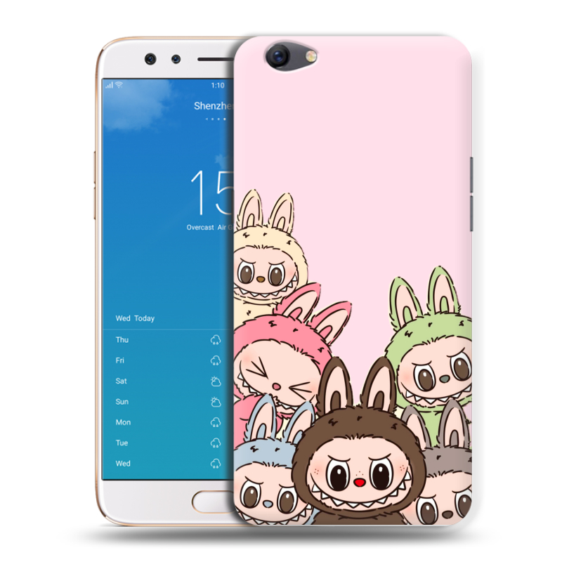 Пластиковый чехол на OPPO F3 Plus с принтом Лабубу Пластиковый чехол на OPPO F3 Plus с принтом Лабубу