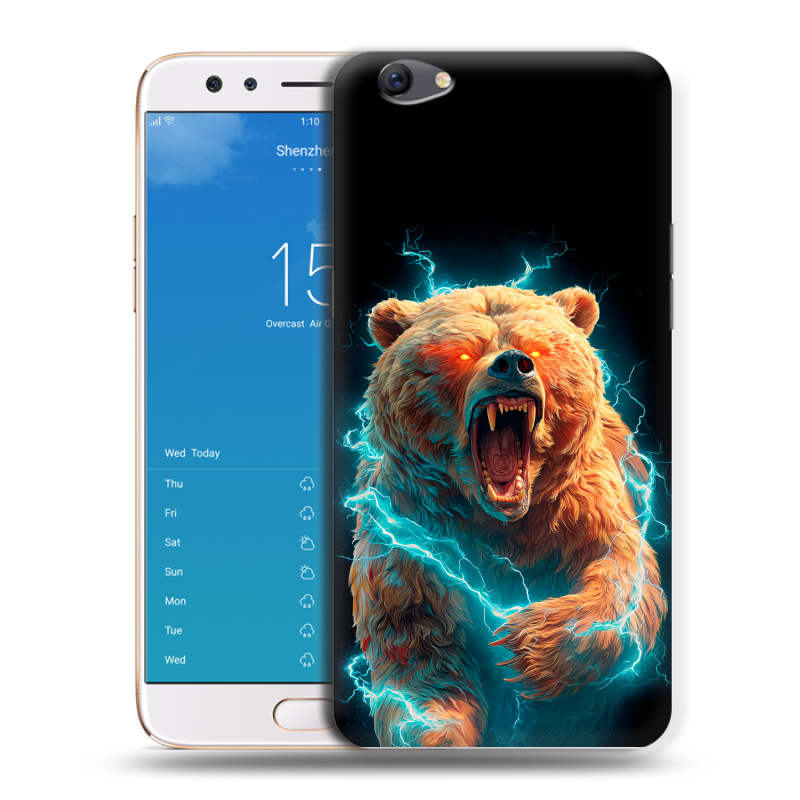 Силиконовый чехол на OPPO F3 Plus с принтом Медведь Силиконовый чехол на OPPO F3 Plus с принтом Медведь