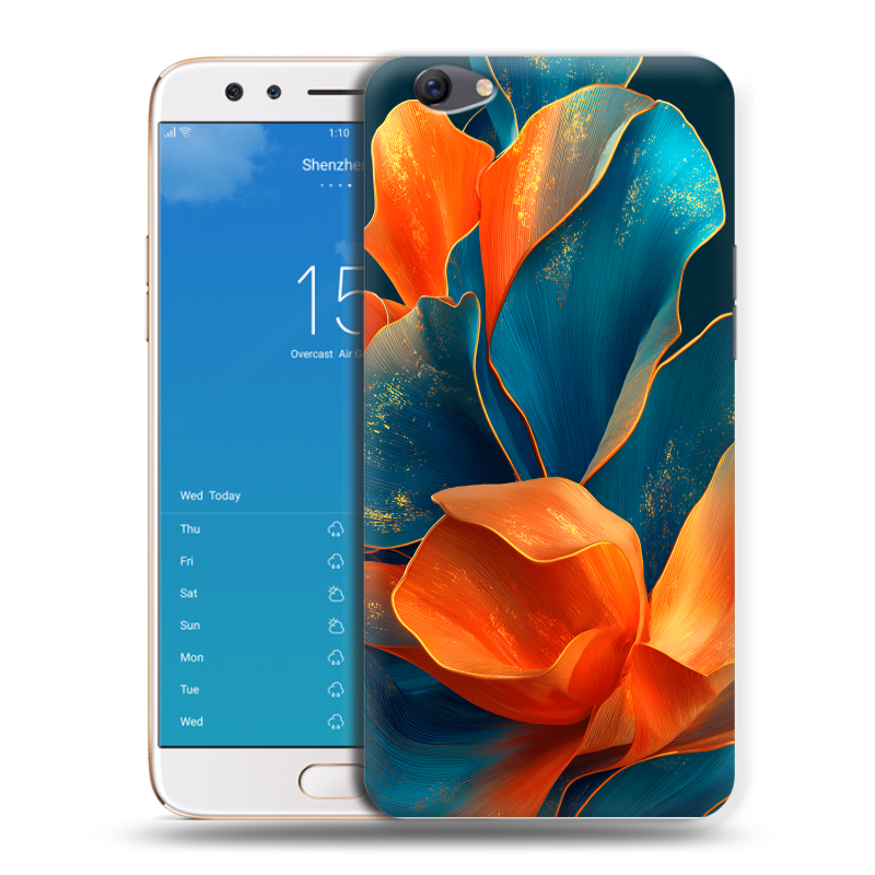 Силиконовый чехол на OPPO F3 Plus с принтом Цветы Силиконовый чехол на OPPO F3 Plus с принтом Цветы