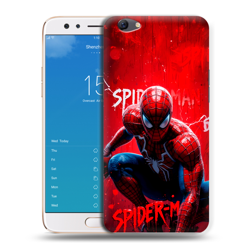 Силиконовый чехол на OPPO F3 Plus с принтом Spiderman Человек паук Силиконовый чехол на OPPO F3 Plus с принтом Spiderman Человек паук