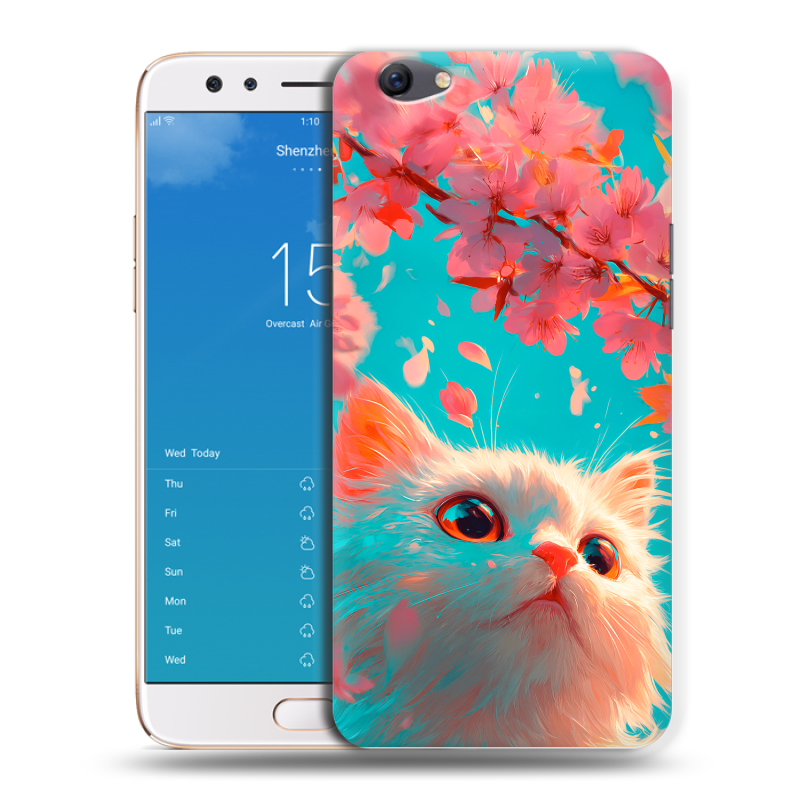 Силиконовый чехол на OPPO F3 Plus с принтом Красивый кот Силиконовый чехол на OPPO F3 Plus с принтом Красивый кот