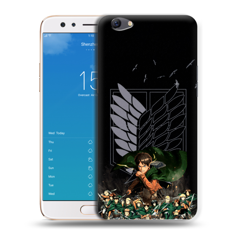 Силиконовый чехол на OPPO F3 Plus с принтом Атака титанов Силиконовый чехол на OPPO F3 Plus с принтом Атака титанов