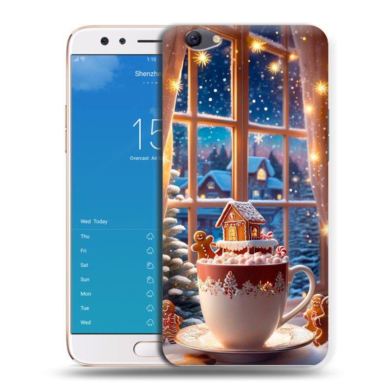 Силиконовый чехол на OPPO F3 Plus с принтом Новый год Силиконовый чехол на OPPO F3 Plus с принтом Новый год