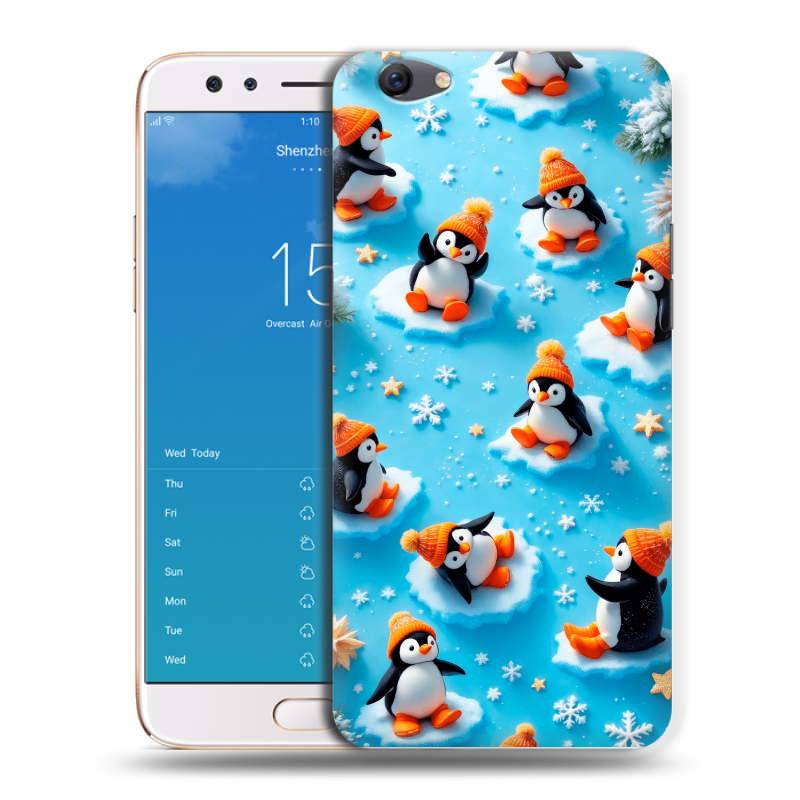 Пластиковый чехол на OPPO F3 Plus с принтом Новый год Пластиковый чехол на OPPO F3 Plus с принтом Новый год