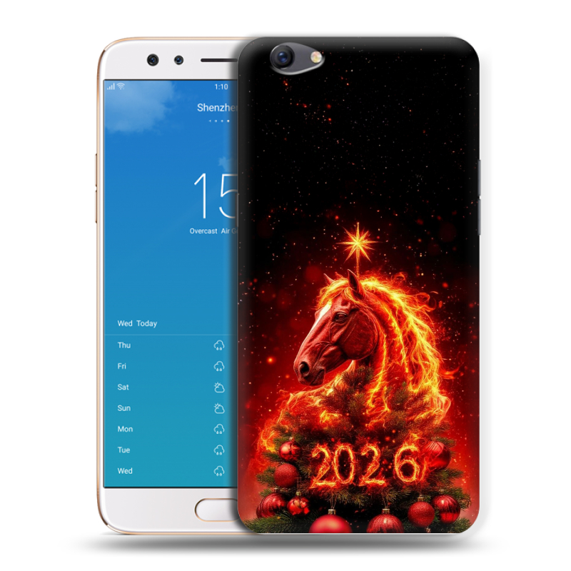 Пластиковый чехол на OPPO F3 Plus с принтом Новый год Пластиковый чехол на OPPO F3 Plus с принтом Новый год