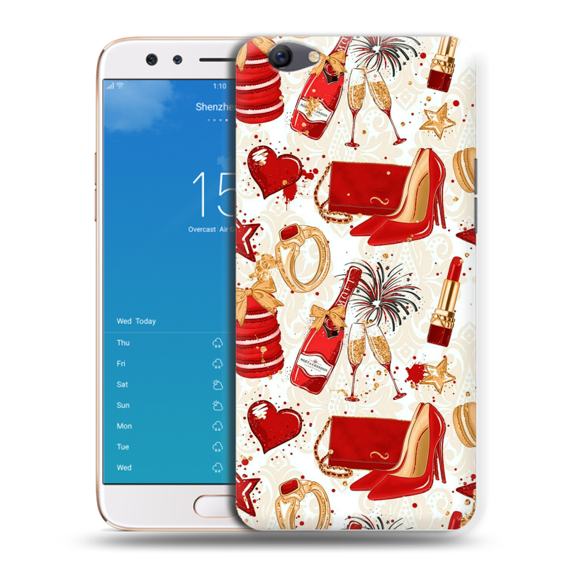 Силиконовый чехол на OPPO F3 Plus с принтом Новый год Силиконовый чехол на OPPO F3 Plus с принтом Новый год