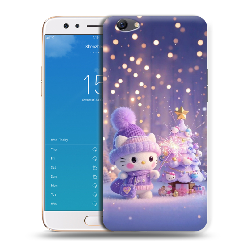 Силиконовый чехол на OPPO F3 Plus с принтом Новый год Силиконовый чехол на OPPO F3 Plus с принтом Новый год