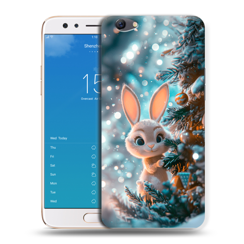 Пластиковый чехол на OPPO F3 Plus с принтом Новый год Пластиковый чехол на OPPO F3 Plus с принтом Новый год