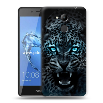 Пластиковый чехол на Huawei Honor 6C Pro с принтом Темный леопард Пластиковый чехол на Huawei Honor 6C Pro с принтом Темный леопард