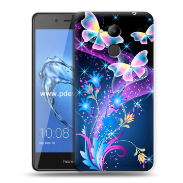 Пластиковый чехол на Huawei Honor 6C Pro с принтом Бабочки Пластиковый чехол на Huawei Honor 6C Pro с принтом Бабочки