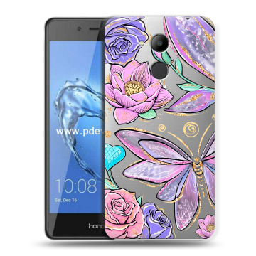 Пластиковый чехол на Huawei Honor 6C Pro с принтом Бабочки и цветы Пластиковый чехол на Huawei Honor 6C Pro с принтом Бабочки и цветы
