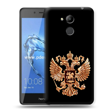 Пластиковый чехол на Huawei Honor 6C Pro с принтом Герб России золотой Пластиковый чехол на Huawei Honor 6C Pro с принтом Герб России золотой