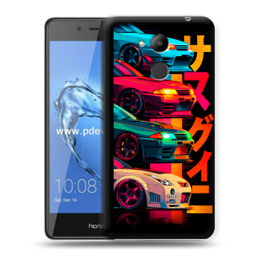 Пластиковый чехол на Huawei Honor 6C Pro с принтом Гоночные машины Пластиковый чехол на Huawei Honor 6C Pro с принтом Гоночные машины