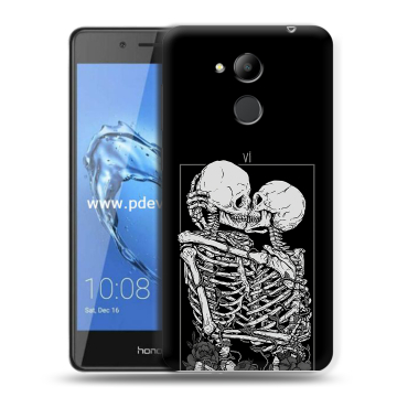 Пластиковый чехол на Huawei Honor 6C Pro с принтом Поцелуй скелетов Пластиковый чехол на Huawei Honor 6C Pro с принтом Поцелуй скелетов