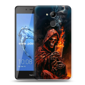 Пластиковый чехол на Huawei Honor 6C Pro с принтом Скелет и карты Пластиковый чехол на Huawei Honor 6C Pro с принтом Скелет и карты