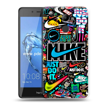 Пластиковый чехол на Huawei Honor 6C Pro с принтом найк nike черный Пластиковый чехол на Huawei Honor 6C Pro с принтом найк nike черный