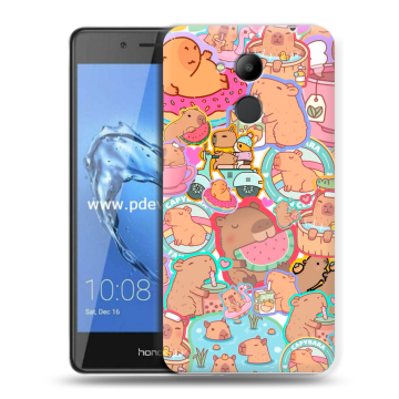 Пластиковый чехол на Huawei Honor 6C Pro с принтом капибары Пластиковый чехол на Huawei Honor 6C Pro с принтом капибары