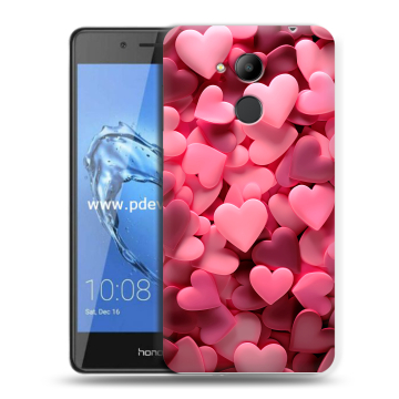 Пластиковый чехол на Huawei Honor 6C Pro с принтом розовые сердечки Пластиковый чехол на Huawei Honor 6C Pro с принтом розовые сердечки
