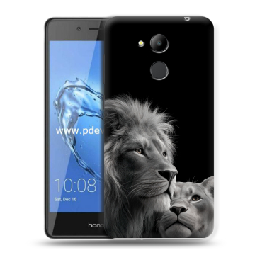 Пластиковый чехол на Huawei Honor 6C Pro с принтом Лев кошки